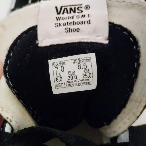 VANS OFF THE WALL BLACK SUEDE/FLOWER CANVAS HIGH TOPS M-7 W-8.5 - Picture 9 of 11